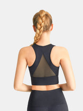 Women's High Neck Longline Sports Bra Racerback Crop Top Yoga Tank Top with Built in Bra Sai Feel